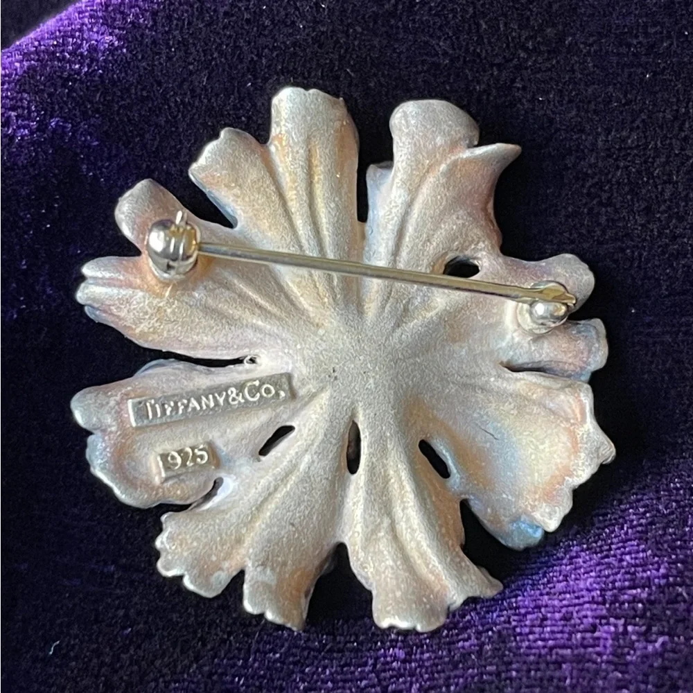 TIFFANY & Co October’s Flower 925 Silver Marigold Floral Brooch Pin - Picture 3 of 6